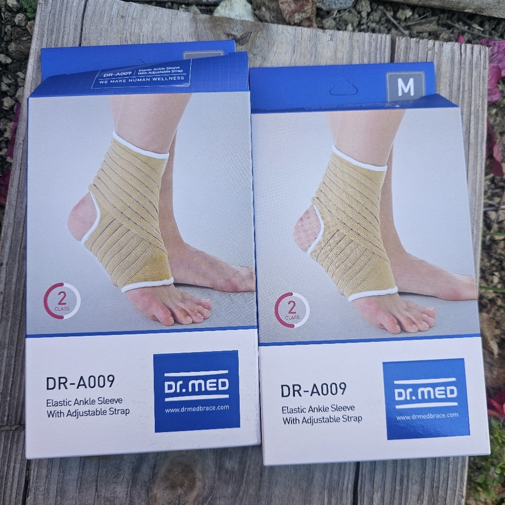 Elastic Ankle Sleeve with Adjustable Strap - Tan